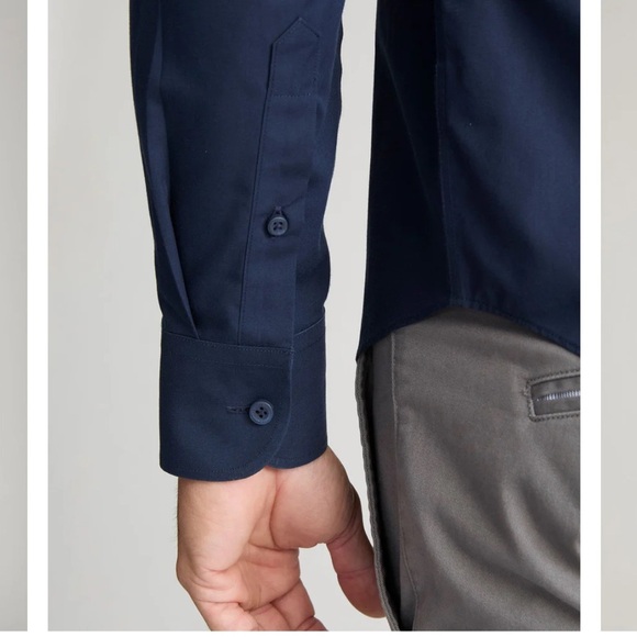 Tom Blaine Large  Men's Deep Blue Button Down Shirt - Picture 3 of 10